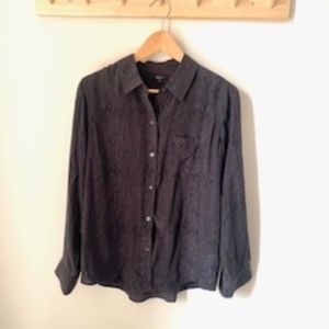 Rails Silk Print Button Down Top